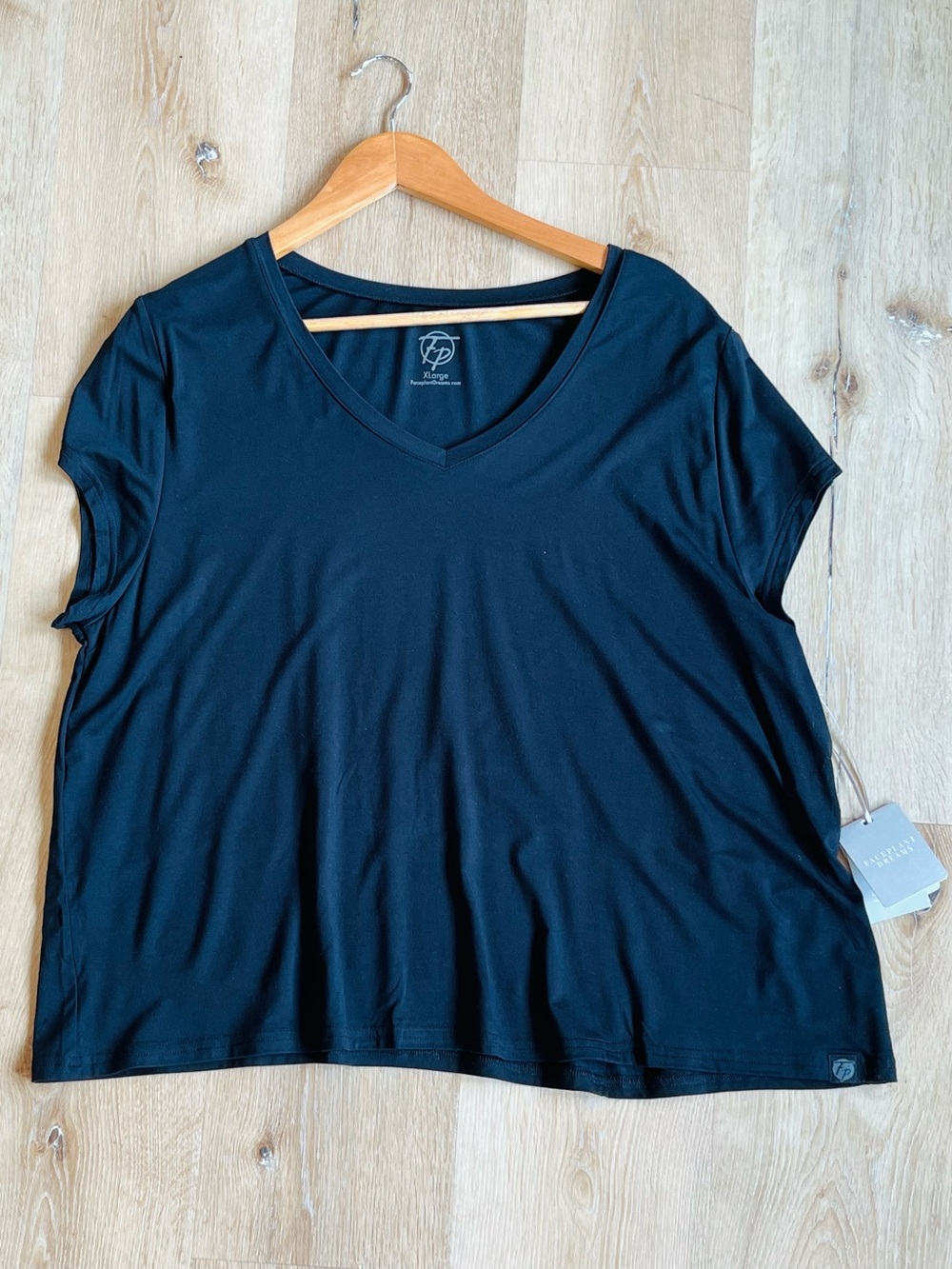 Everyday V-Neck Short Sleeve Pajama Top — Black